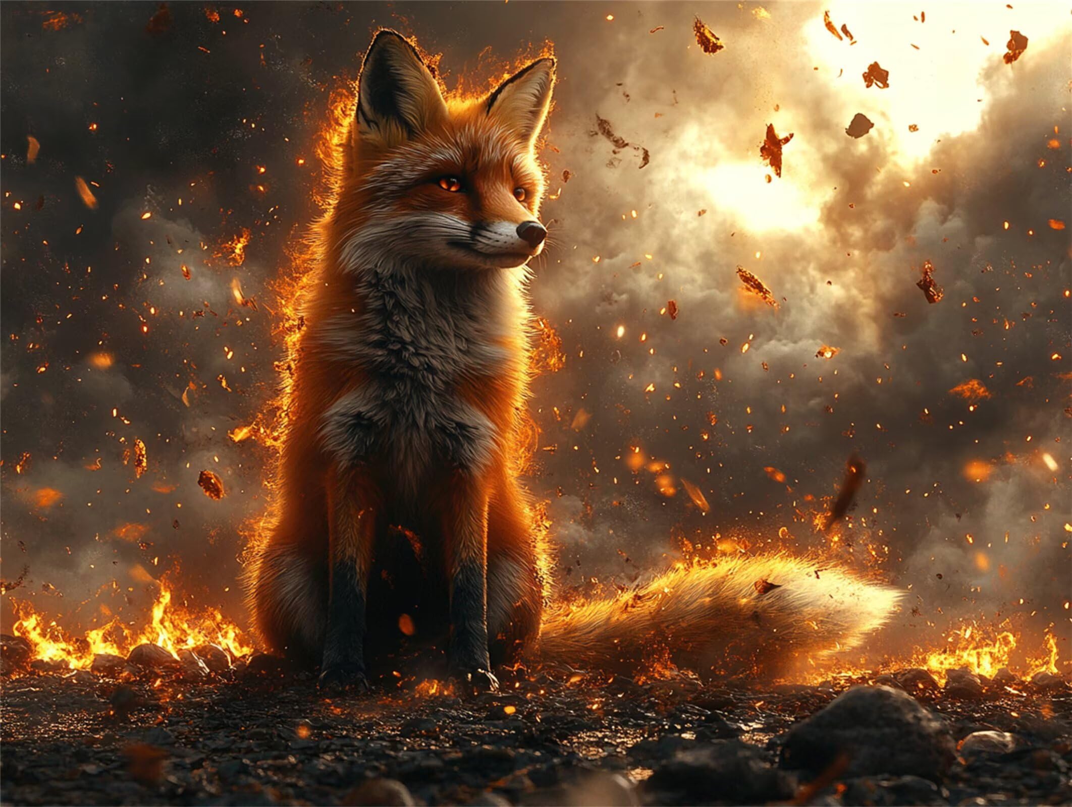 Puzzle dla dorosłych 6000, Fox Flame, 179x105cm, n-224