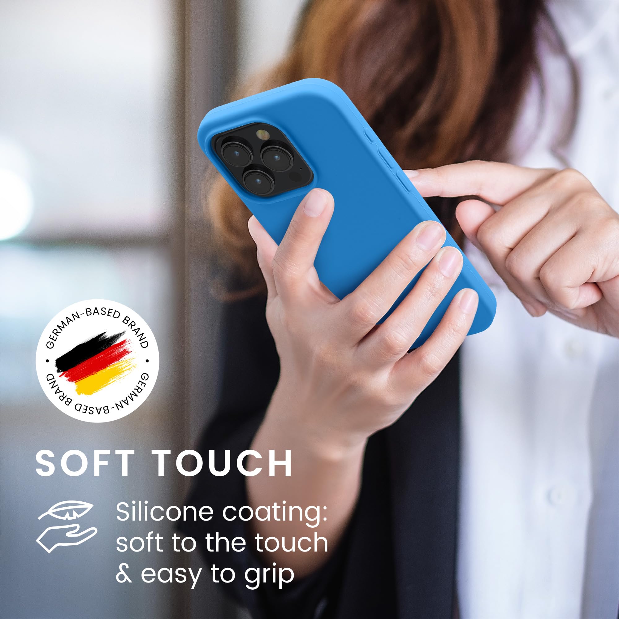 kwmobile Case for iPhone 15 Pro Case - Soft TPU Silicone Cover - Sea Breeze - Image 4