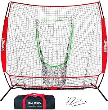 7x7FT Portable Baseball & Softball Practice Net with Steel Frame and Bag