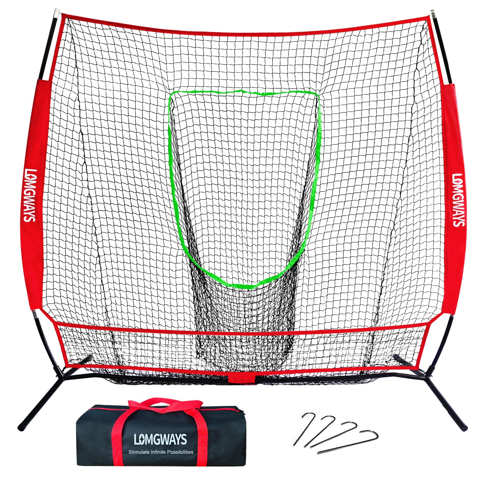 7x7FT Portable Baseball &amp; Softball Practice Net with Steel Frame and Bag