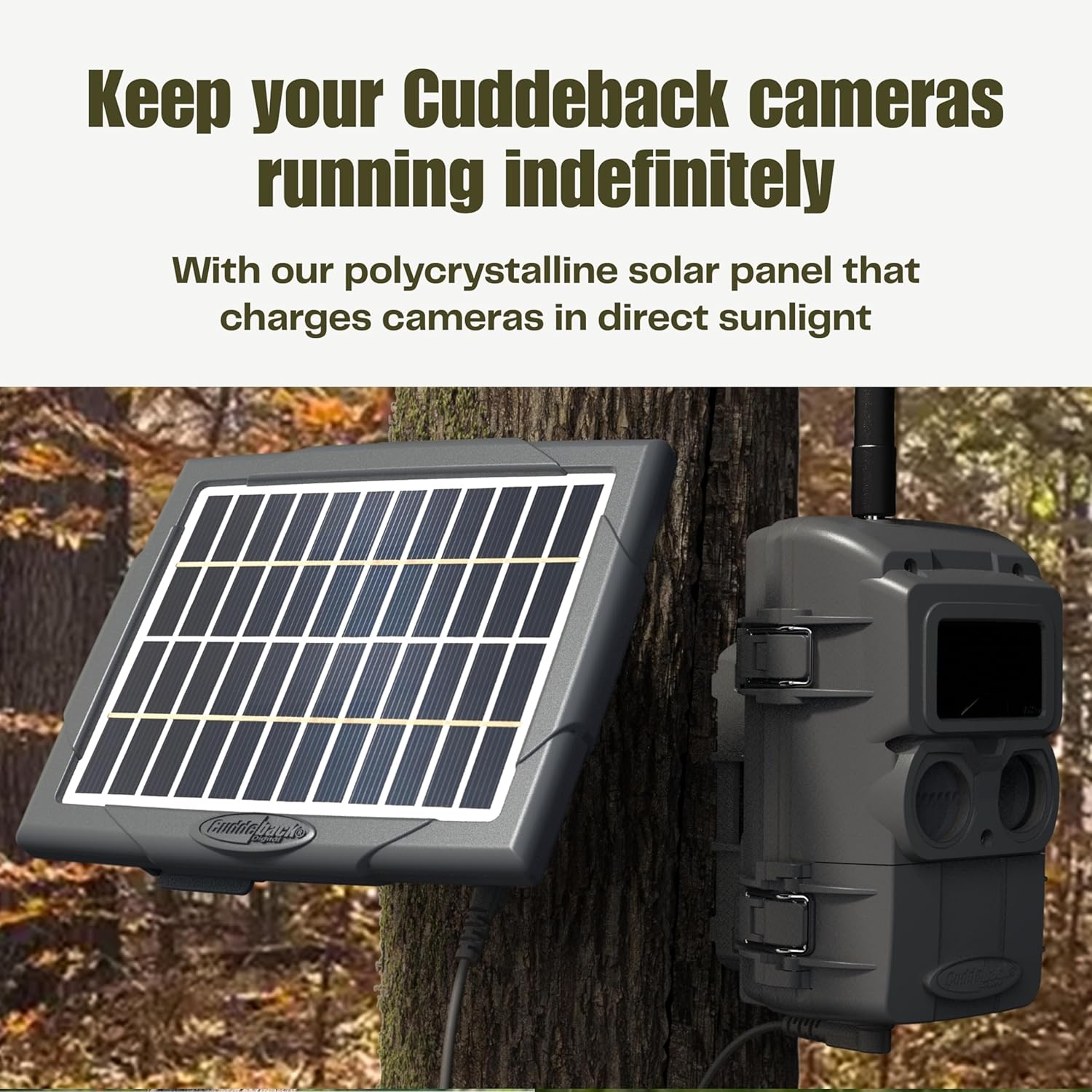 Cuddeback Solar Power Bank #PW-3600 – Battery Charger for CuddeLink & Tracks Cameras - Portable Outdoor Charger with Built-in NiMH Battery & Genius Mount Kit