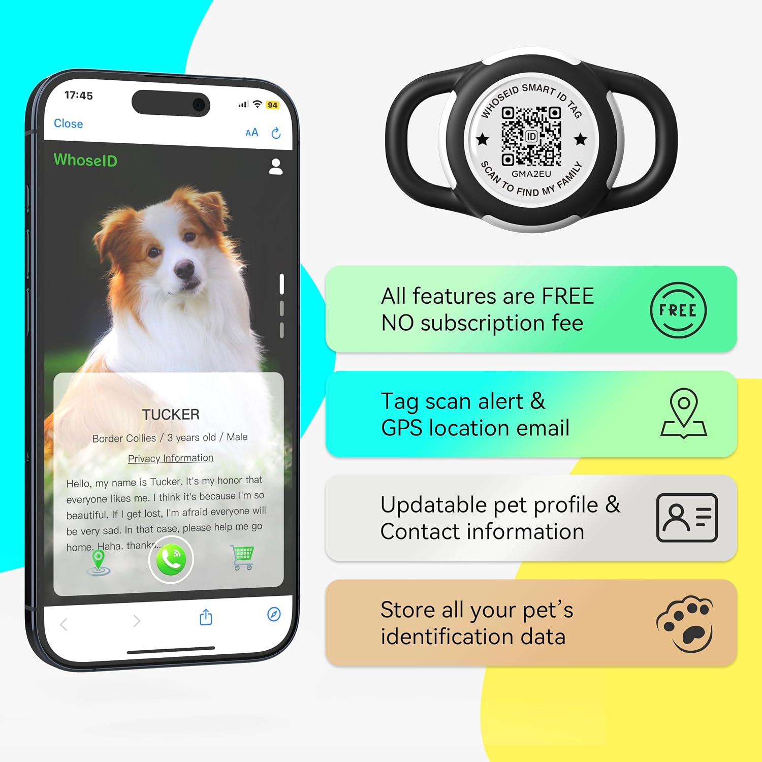 QR Code Airtag Holder, Scan QR Code Send Location Alert Email, Waterproof Full Body Protection Anti-Lost Air Tag Case, Airtag Accessories for Dog, Cats, Collar, Backpack (Orange, Small) image 5