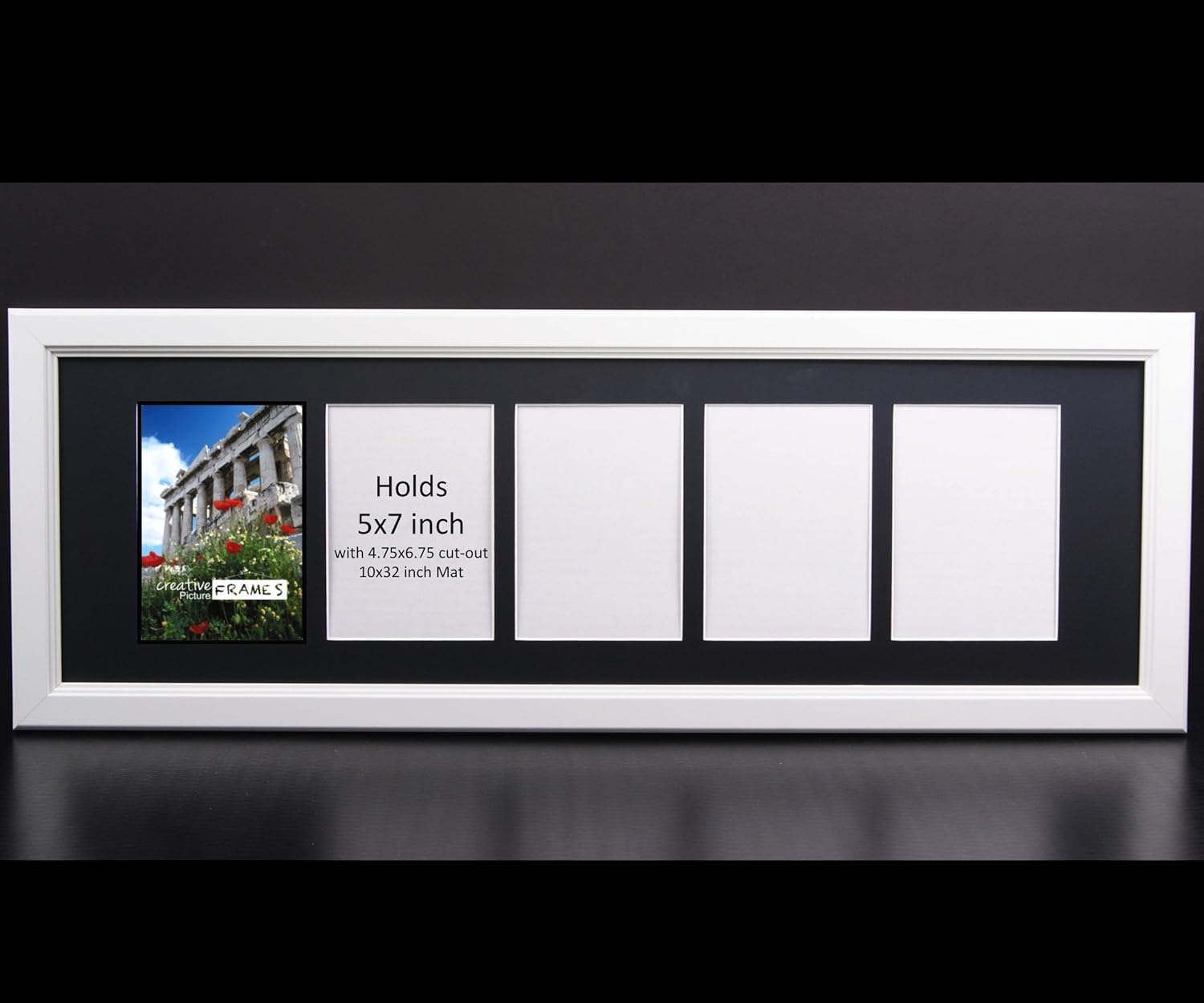 CreativePF 5 Opening Glass Face White Picture Frame to