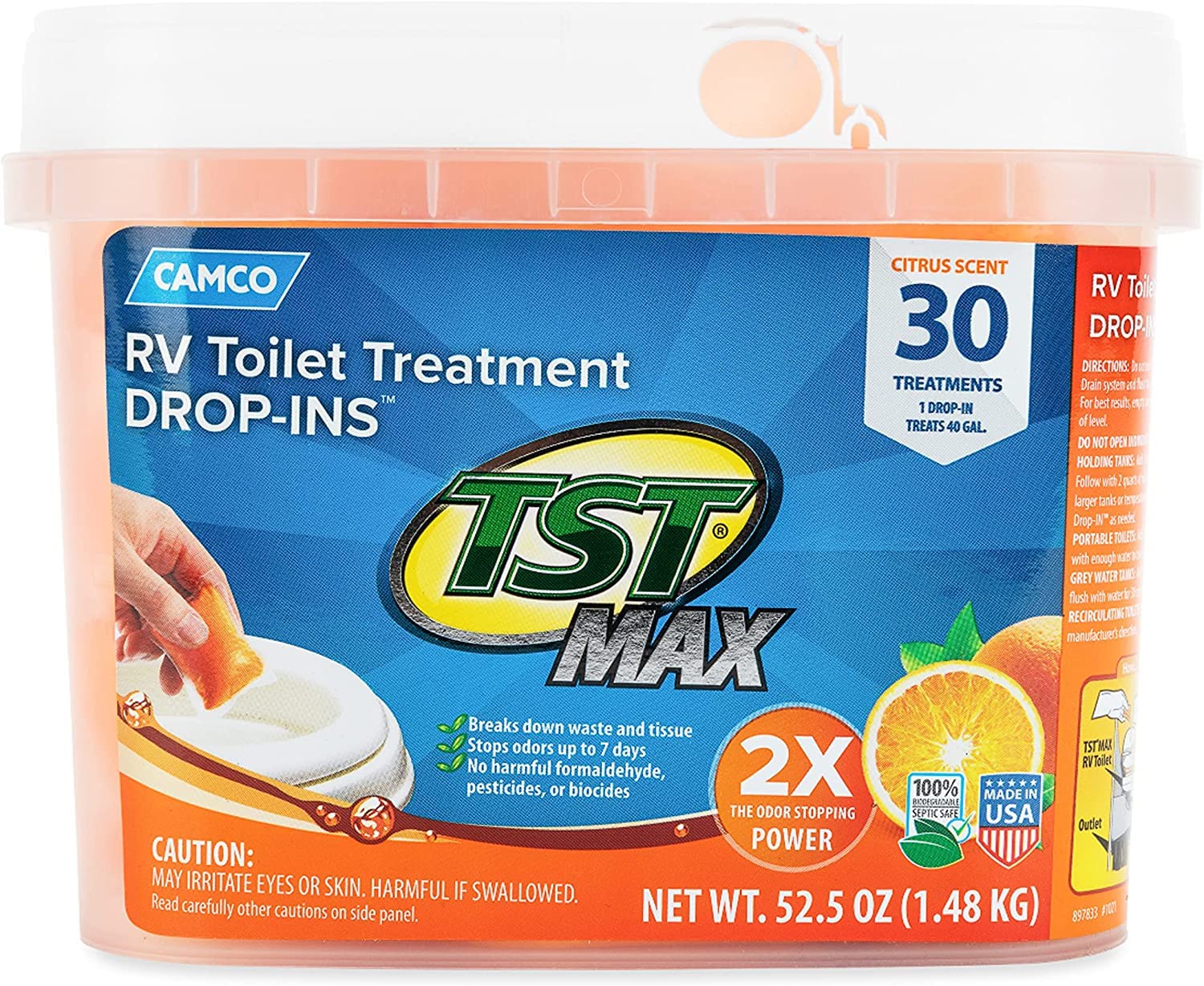 Camco TST MAX RV Toilet Treatment DropINsControl