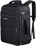 Vancropak Carry On Backpack, 40L Expandable Extra Large Travel Backpack, Flight Approved Water Resistant Luggage Suitcase Daypack, Lightweight College Business Weekender Bag for Men & Women, Black