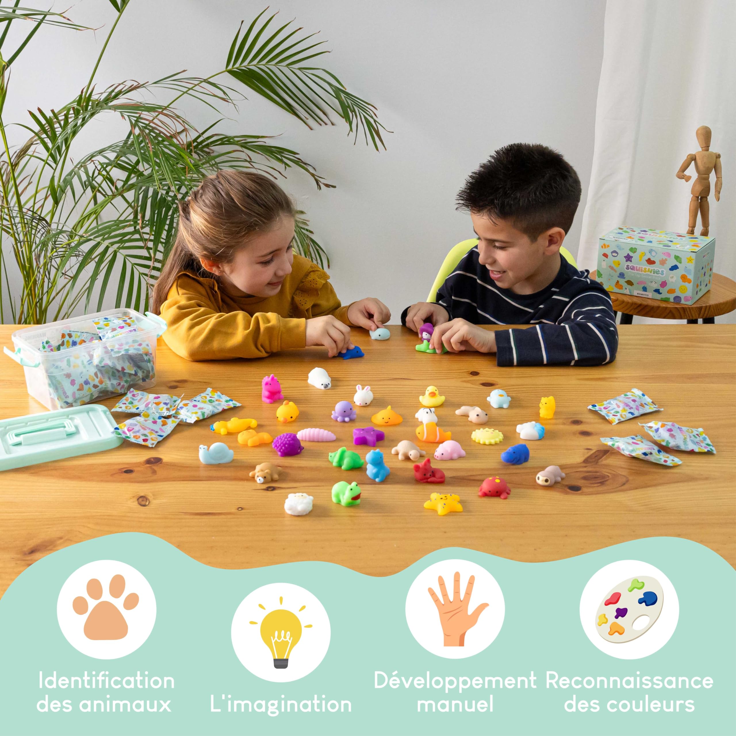 Lot De 16 Yo-yos En Bois Animaux Jungle - Cadeaux Anniversaire Enfants, Goodies Fête