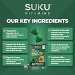 SUKU Vitamins Gélifiés Kids Greens Multi+ – Gélifiés de Super-aliments Verts & Multivitamines pour Enfants | Soutien Immunitaire, Croissance & Développement, Santé Osseuse & Oculaire, Métabolisme Énergétique | Lime Pastèque | 14 Paquets Quotidiens