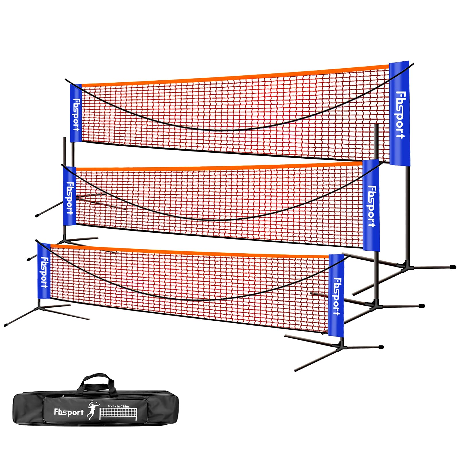 Badminton Net, Tennis Net 3-6m Portable Volleyball Badminton Net Training Net, 3 Adjustable Heights Foldable Badminton Net Storage, Indoor and Outdoor Global Recycled Standard Global Recycled Standard Global Recycled Standard