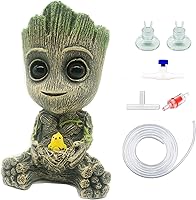 AnxunJim Groot Aquarium Air Stone Bubbler - Cute Fish Tank Oxygenator Decor with Full Accessory Kit