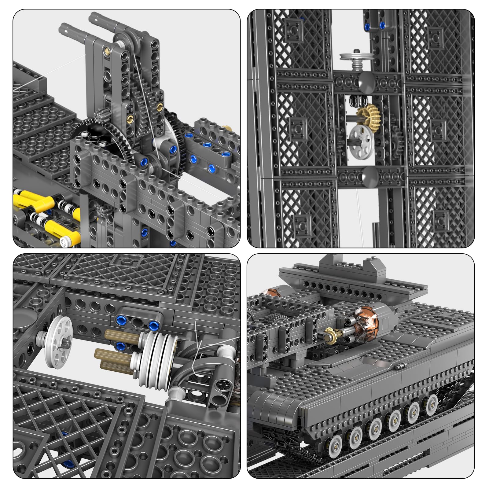 Mould King 20029 Technik Panzerbrückenbaufahrzeug Bausteine Modell, 1759 Teile Ferngesteuert Transporter Tank Konstruktionsspielzeug Klemmbausteine Bausatz für Erwachsene und Kinder