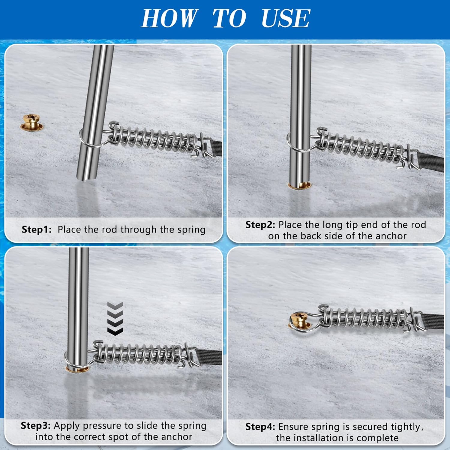 31-1/2 inch Pool Cover Tool, 2 Pack Pool Cover Installation Tool，Swimming Pool Safety Cover Installation and Removal Rod Tool, Suitable for All Standard Pool Cover Anchors