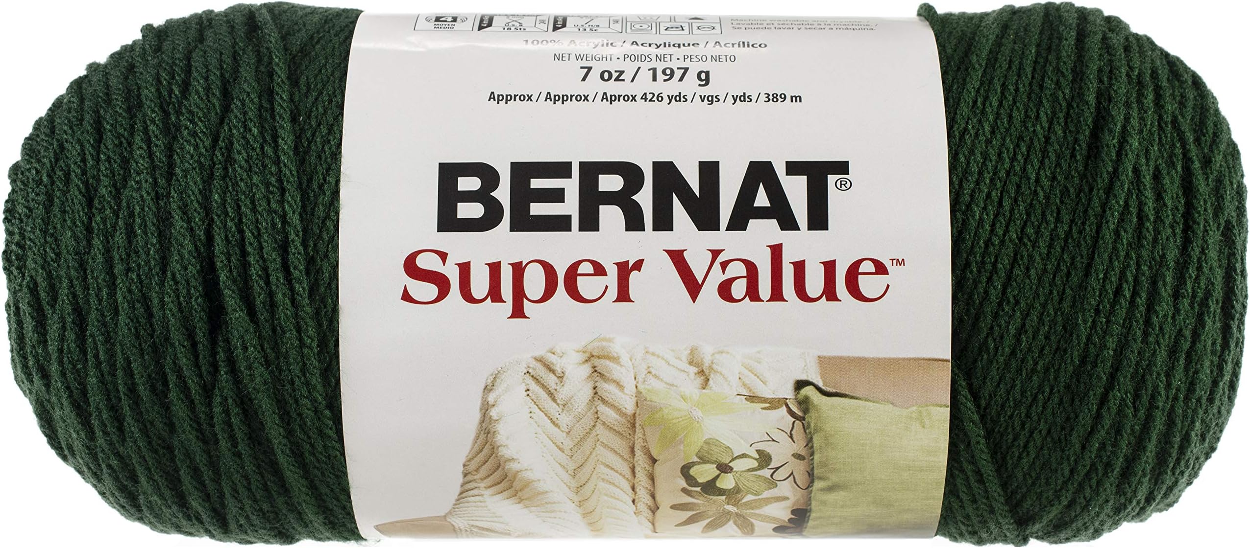 Bernat Super Value Yarn, 5 oz, Deep Sea Green, 1 Ball