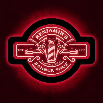 Custom Barber Shop Neon Sign - Personalized Barber Light Sign for Barbershop