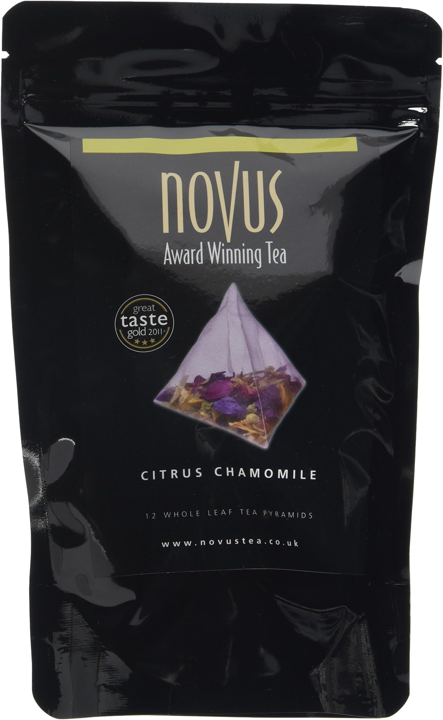 Novus Citrus Chamomile Tea Pyramids x 12 (Pack of 3, Total 36 Pyramids)