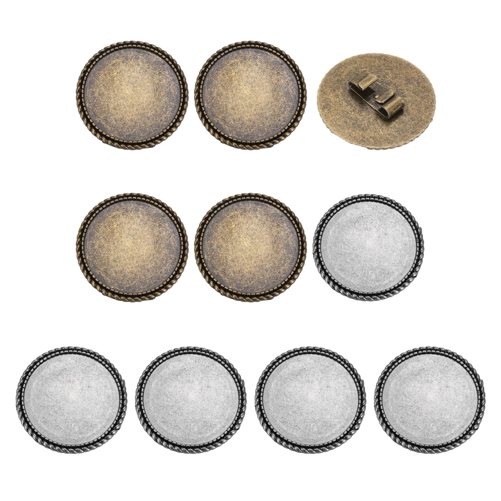 PATIKIL 10Pcs Bolo Tie Buckle, Round Blank Bolo Tie Slide Clasp Accessories