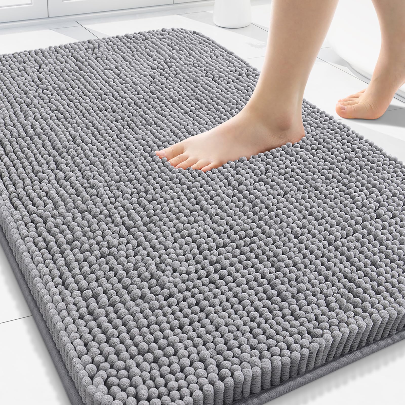 Arotive Bathroom Rugs 30x20 Extra Soft Absorbent Shaggy Chenille Bath Rugs Machine Washable Rubber Backing Non-Slip Bath Mats