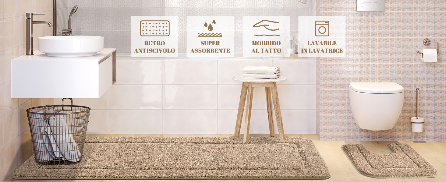 Tappetino Da Bagno SOANNY In Microfibra - 60x90 Cm Antiscivolo E Super Assorbente | Blu - Foto 8
