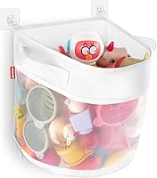 UNEEDE 4 Gallon Bath Toy Organizer - Quick Dry Mesh Storage, Zipper Bottom, Wall Hanging or Freestanding Tub Caddy