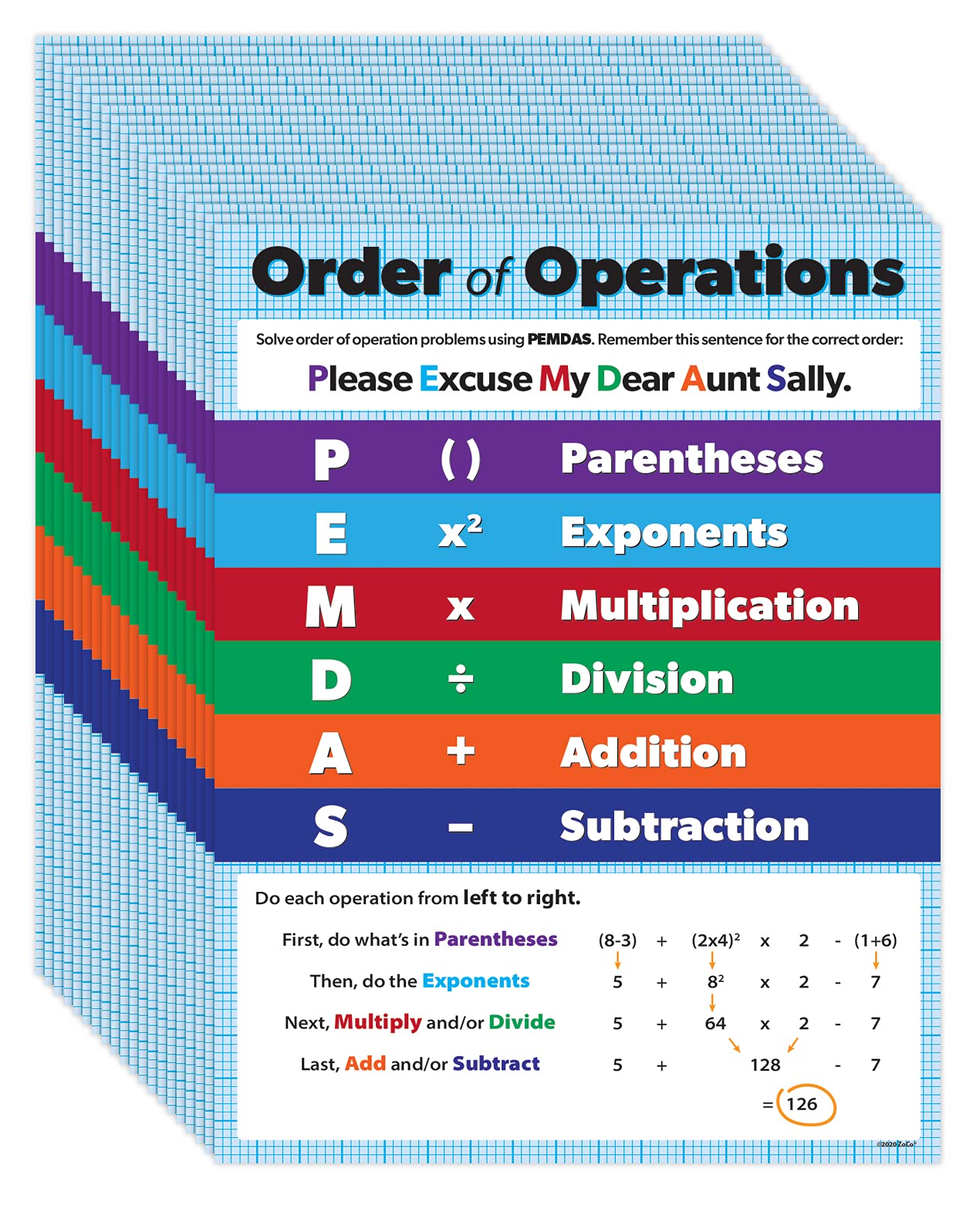 Buy Safety PEMDAS s (20 Pack) Math s for Middle Schools