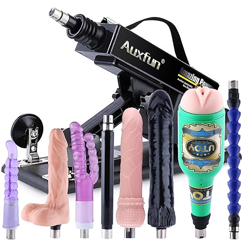 AUXFUN Sex Machine Fuck Machine Dildo Machine, 3XLR Connector Love Machine Male and Female Masturbation Thrusting Fucking Machine Pumping Gun with 8 Attachments