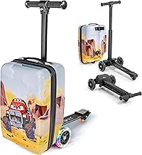 KIDDIETOTES Detachable 4-in-1 Scooter Luggage for Kids – Ride-On Suitcase with Removable Luggage Body, Adjustable Handlebar, Durable Deck & Brake, Carry-On Size – Travel & Play