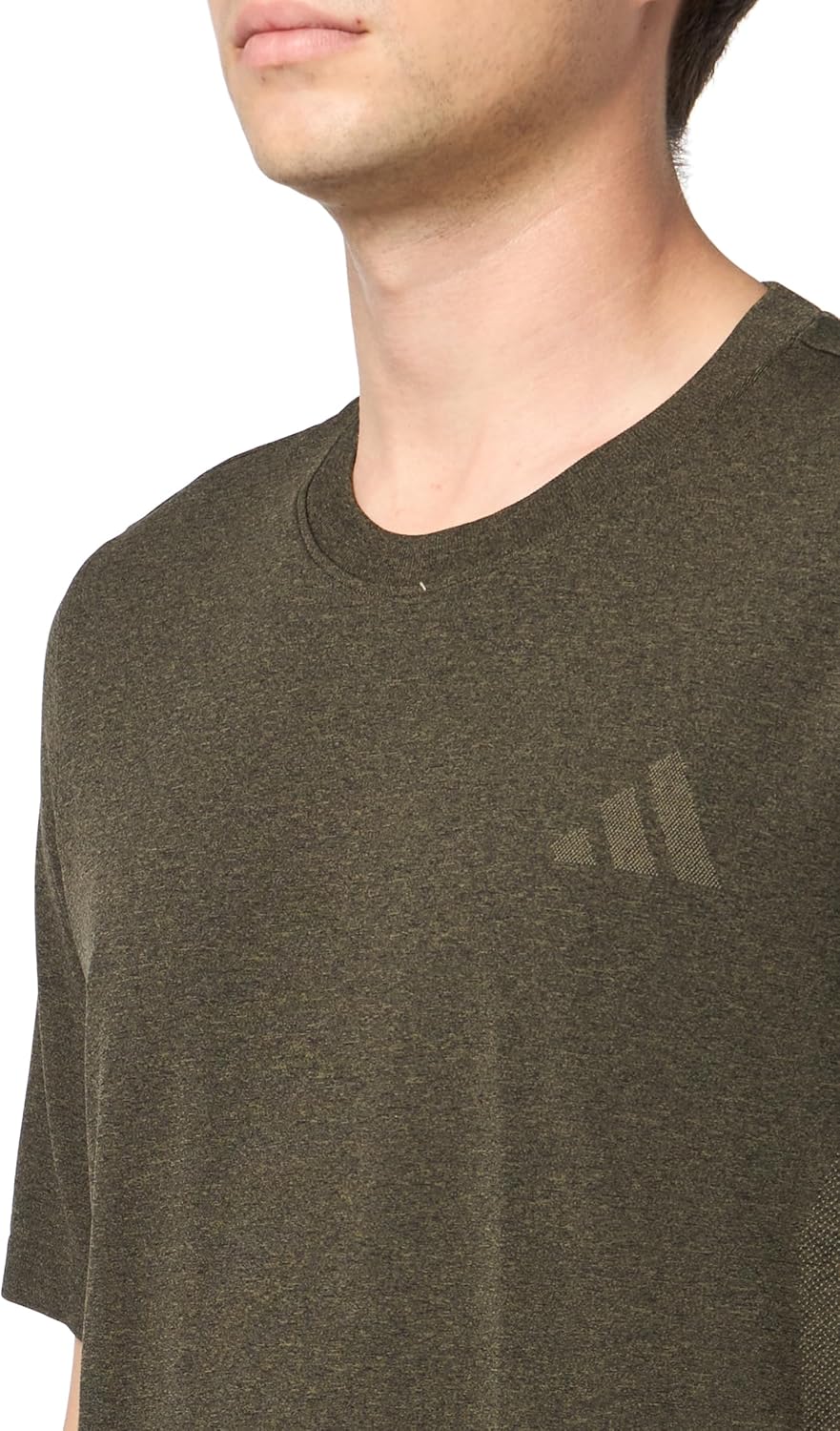 adidas Mens Train Essentials Structure Crew Neck Short Sleeve Casual Tops Casual - Green - Image 6