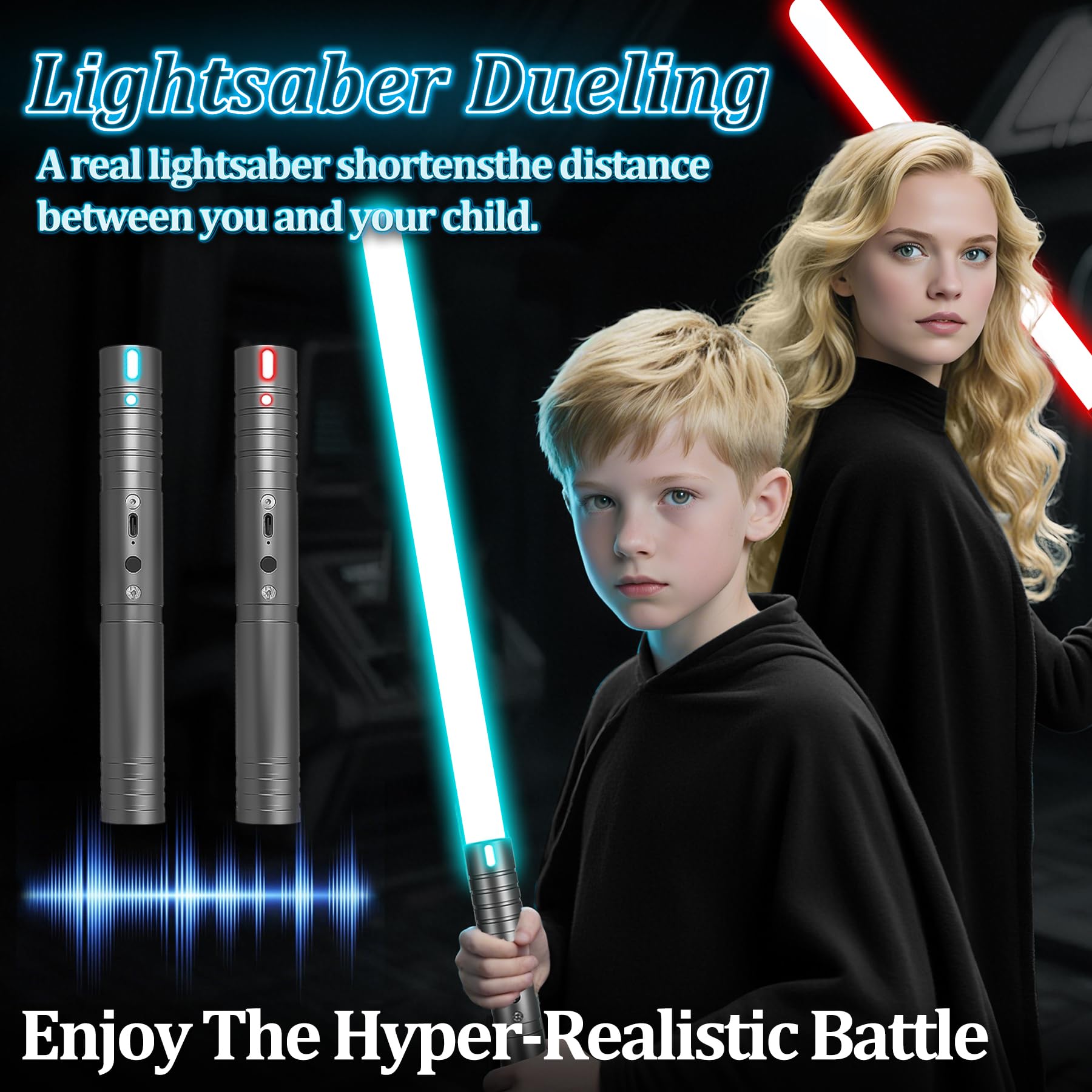 Lightsaber, Upgraded RGB 15 Colors LED Light Saber, USB Rechargeable Lightsabers with Metal Handle - Image 4