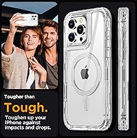 Vista 7 de AICase Funda para iPhone 16 Pro Max, transparente construida para MagSafe, 3 en 1, resistente protección contra caídas, a prueba de golpes, caídas