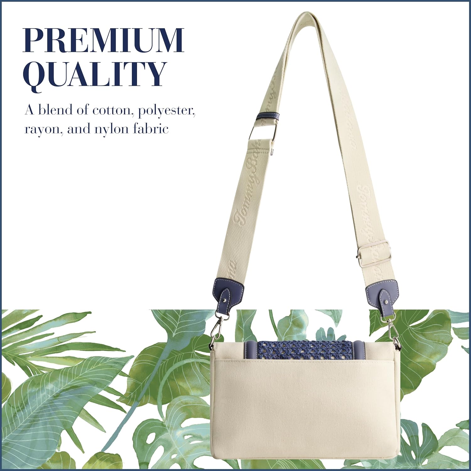 Tommy Bahama womens Tommy Bahama Flap Crossbody Bag, Women's Mini Handbag With Woven Design and Adjustable Shoulder Strap - Image 5