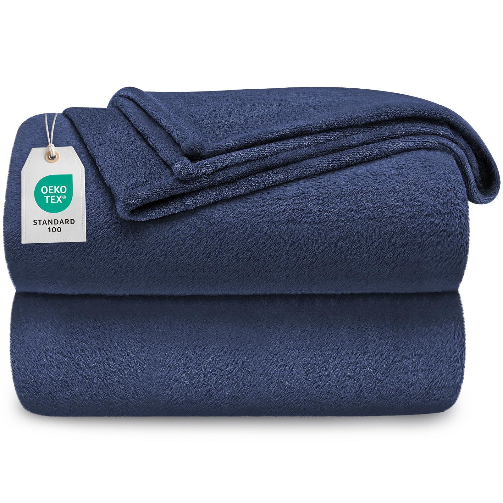 berssen 150x200cm Kuscheldecke, Weiche Antistatik Fleecedecke, Dicke Sofadecke, Erweitert Kuscheldecke Flauschig, Maschinenwaschbar, ohne Geruch, Dunkelblau
