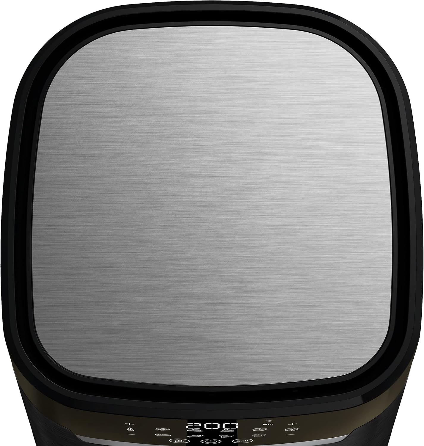 Close-up of the digital control panel of the air fryer