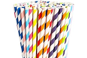Striped Paper Straws for Weddings and Parties