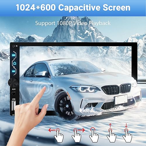 Miniatura 6 de Estéreo de coche de doble DIN con cámara de salpicadero, compatible con Apple Carplay, Android Auto, radio de coche con pantalla táctil de 7