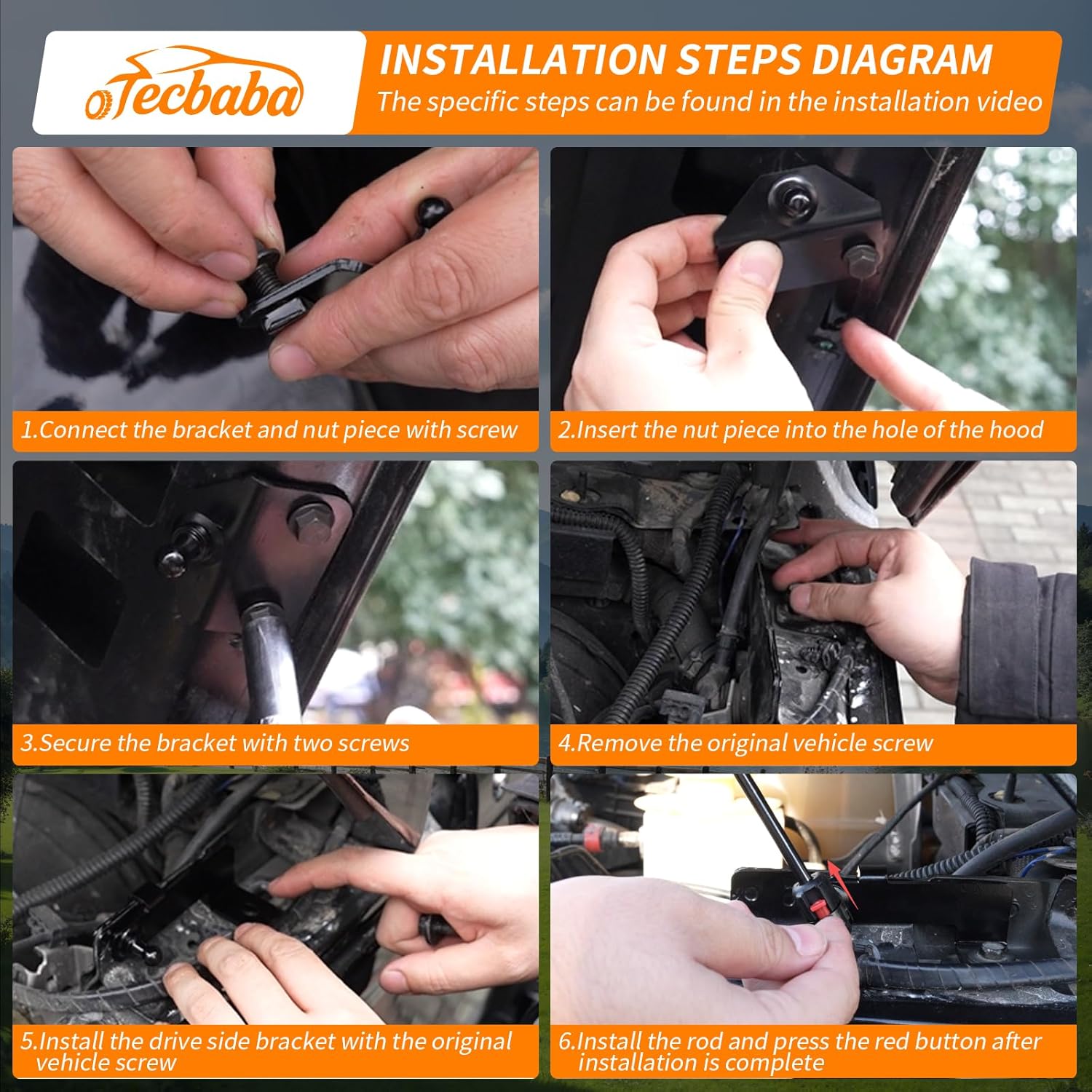 2020-2026 Jeep Gladiator JT 2018-2026 Wrangler JLU Retractable Ratchet Strap and Hood Lift Supports