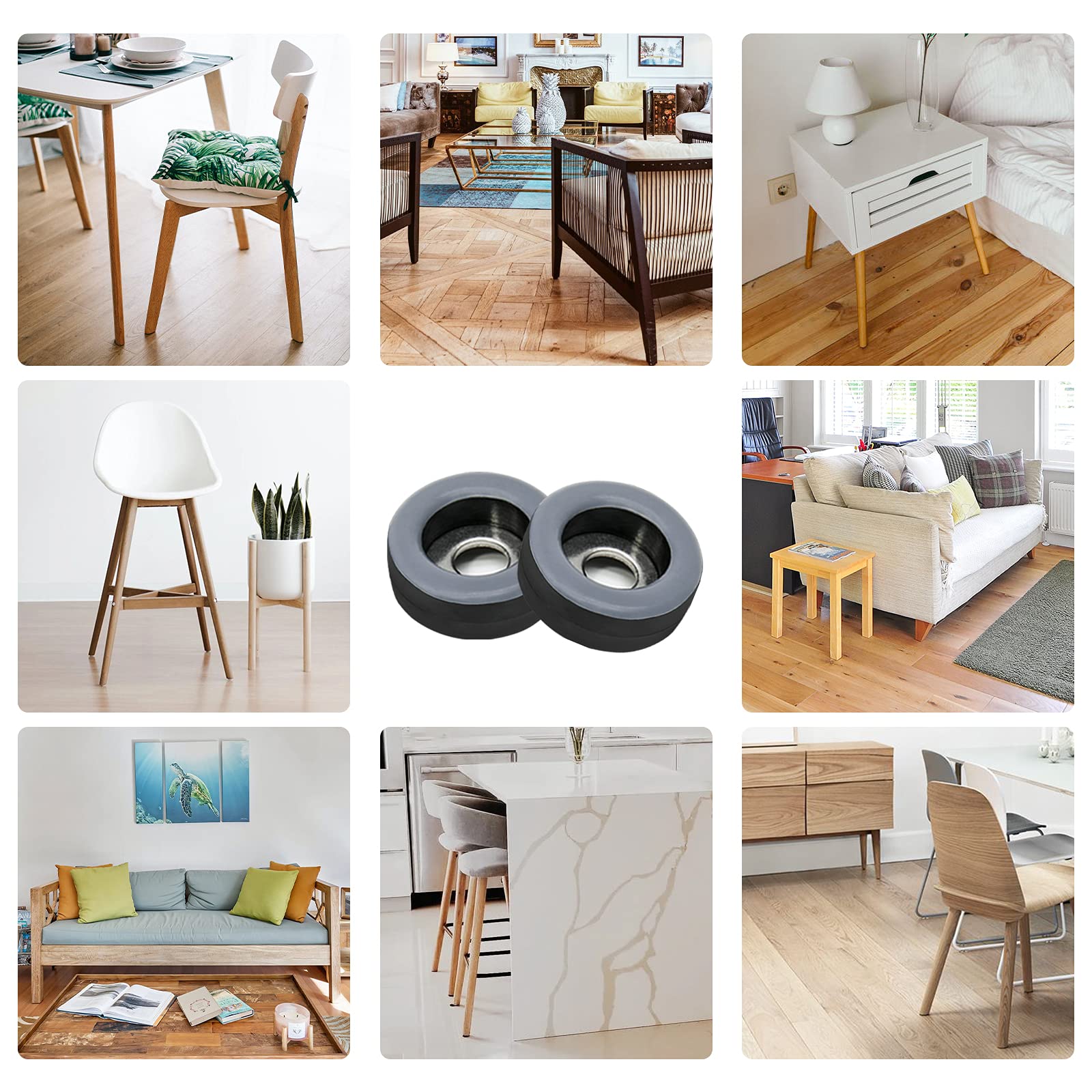 24 Pcs Teflon Furniture Sliders 1-1 2 Inch Round Chair Sliders Screw on Furniture Glides for Hardwood Carpeted — view 9