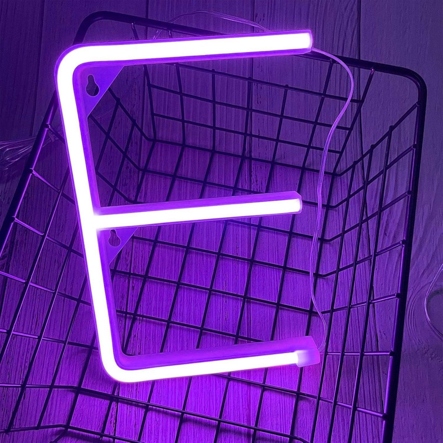 Neon Purple LED Marquee Letter Lights, Light Up Letters Glitter Alphabet Letter Sign Battery Powered for Night Light Birthday Party Wedding Girls Gifts Home Bar Christmas Decoration