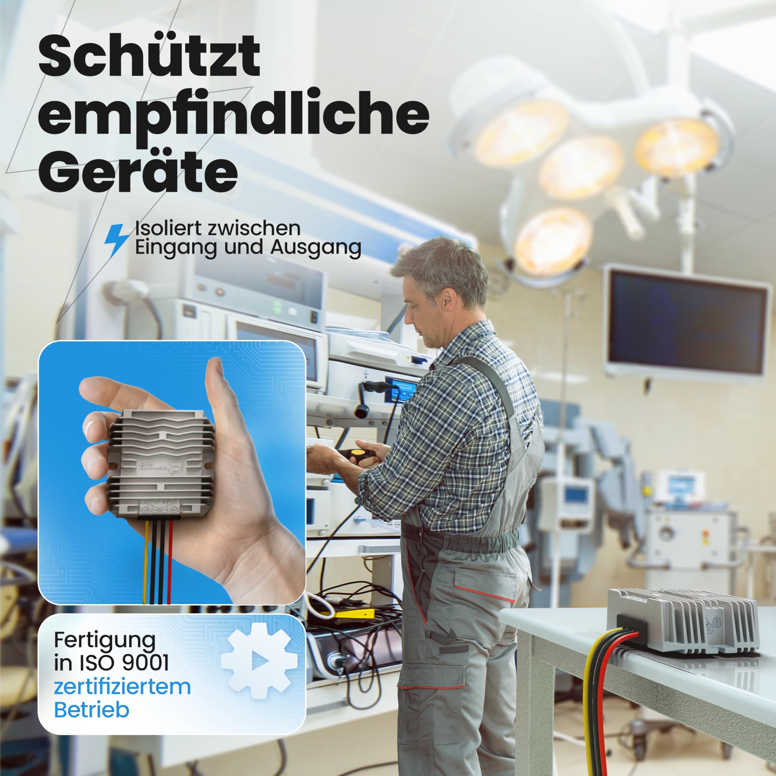 Spannungs-wandler DC-DC 48V auf 12V, 10A 120W, isoliert