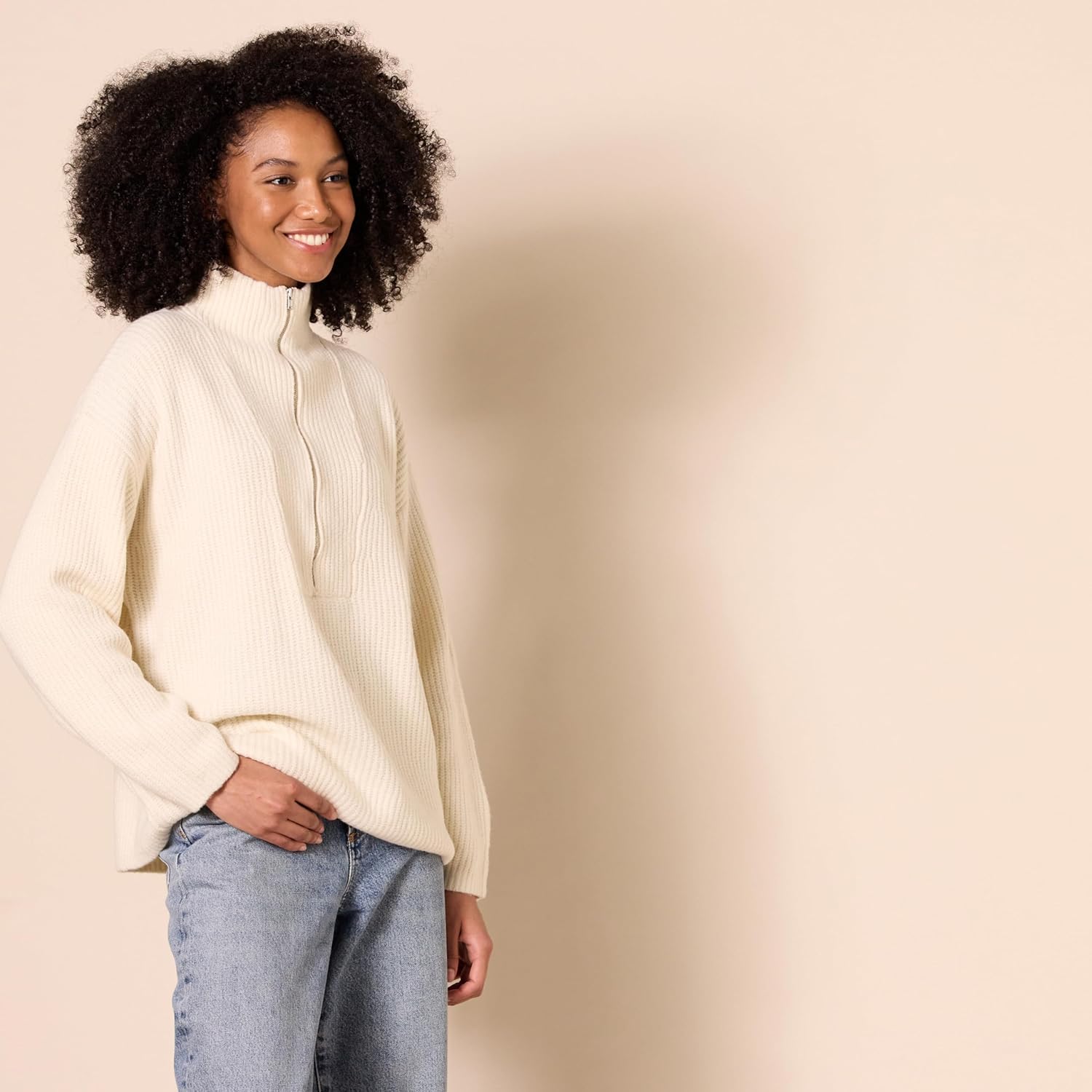 Amazon Essentials Women's Sweaters, Dressy Casual, Mid Gauge Stretch, Half Zip, Polo Collar - Image 2