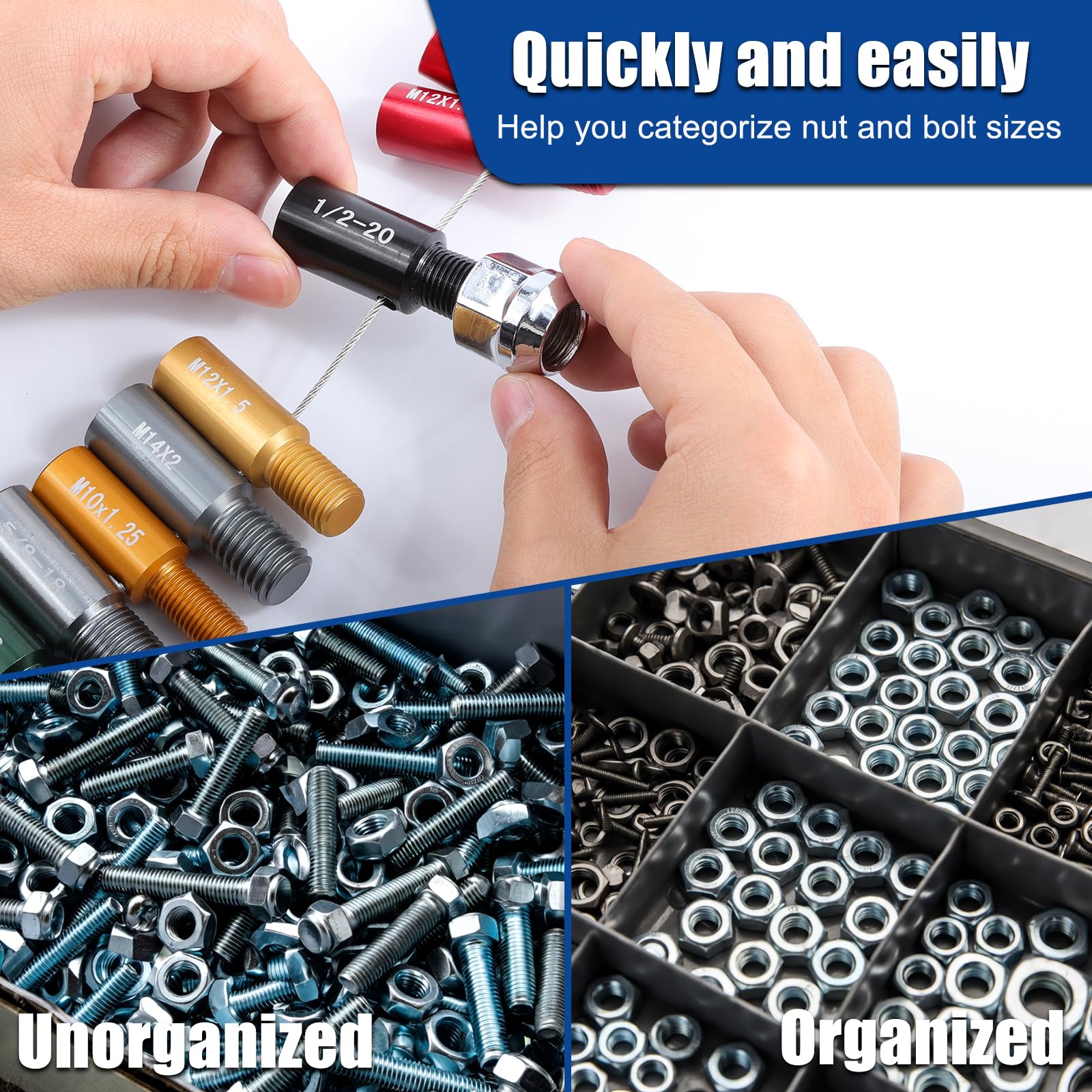 Snapklik.com : Nut And Bolt Thread Checker Set 28 Car Commonly Used ...