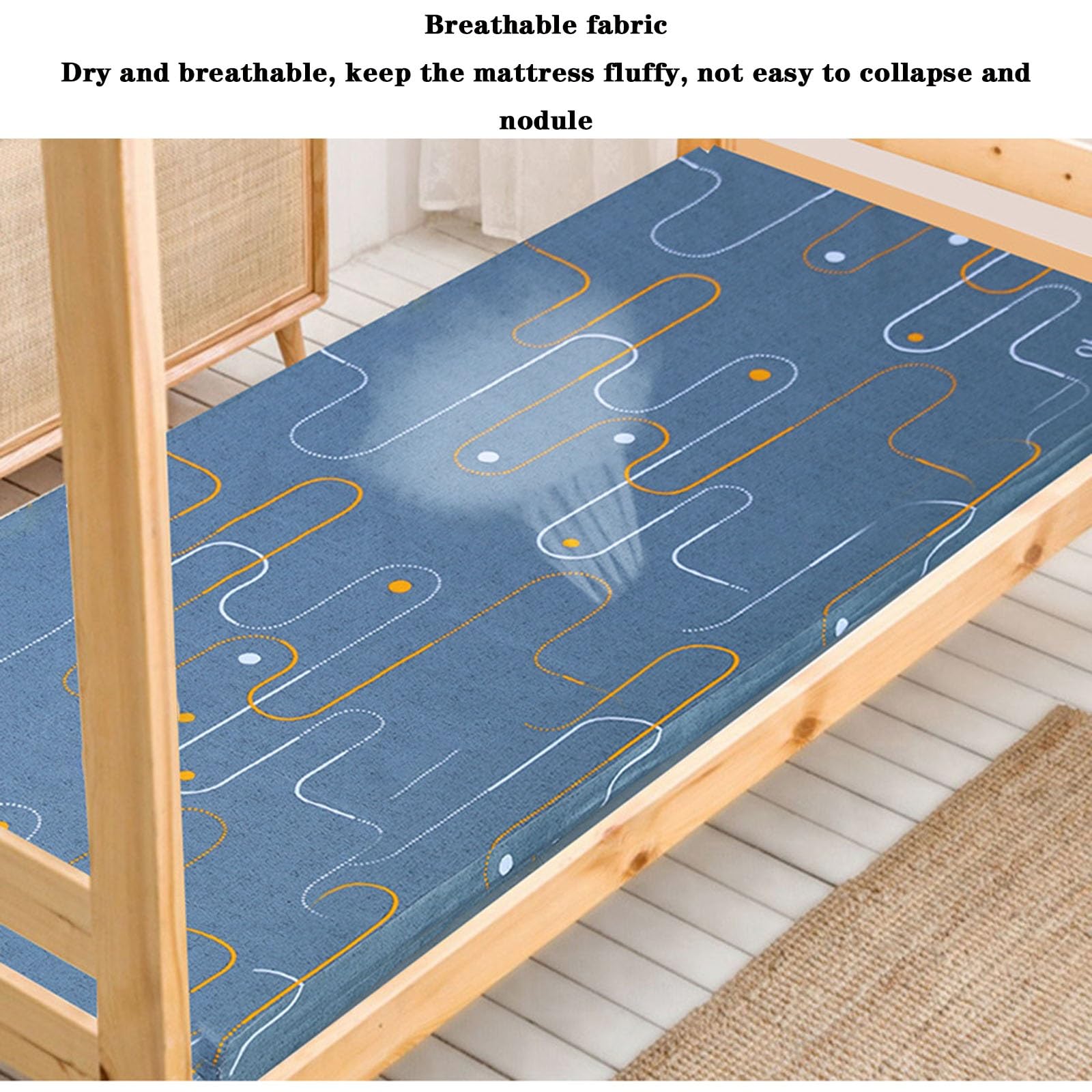 Colchones, Colchón De Espuma Viscoelástica De 10 Piezas, Colchón Plegable For Dormitorio De Estudiantes, Diseñado For Camas De Dormitorio De Estudiantes, Con Funda De Colchón Extraíble Y Lavable(Blue,