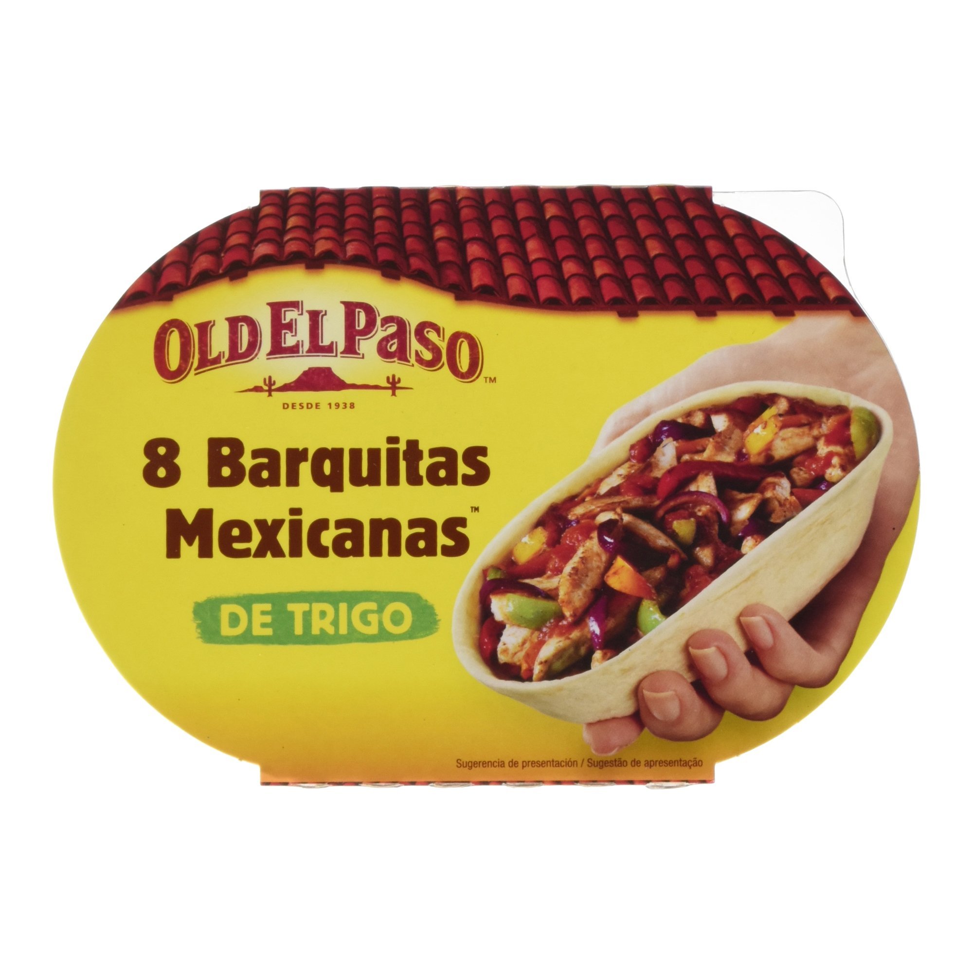 Old El Paso Tortillas de Trigo Barquitas, Fáciles de Llenar, Sin Conservantes, 8 Unidades, 193g