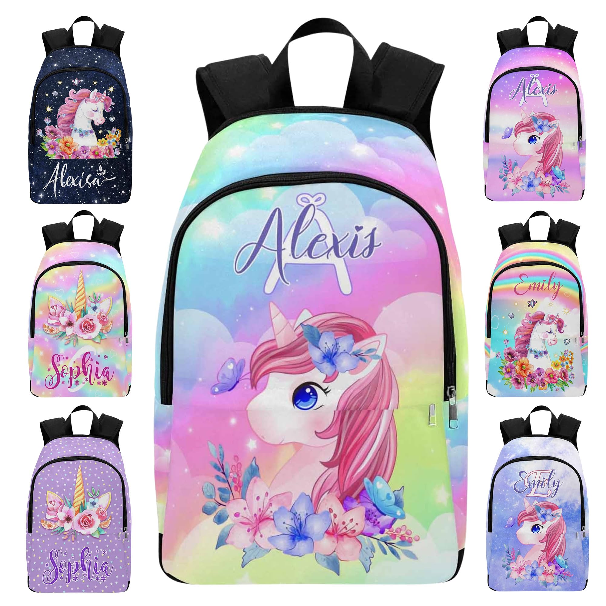 M YESCUSTOM Custom Backpack for Kids, Personalized Princess School Backpack with Name Customized Girls Bookbags Knapsack Casual Laptop Backpack for