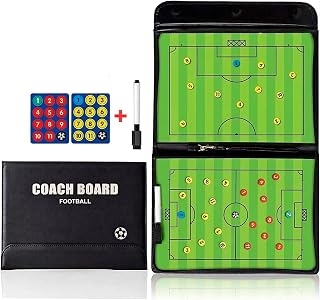CREADY® Pizarra Entrenador de Futbol Carpeta Táctica para Entrenar Jugadas en el Entrenamiento Regalos a Entrenadores Las Pizarras Contienen Fichas Magnéticas y Rotulador