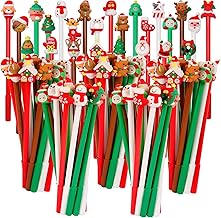 Magic World Christmas 4 Pcs Cartoon Cute Fun Pens for Kids Kawaii Snowmen, Santa Claus and Christmas trees Shape Gel Black Ink Pen, Cute Gloves Cat Dog Pens for School Office Student Kids Present