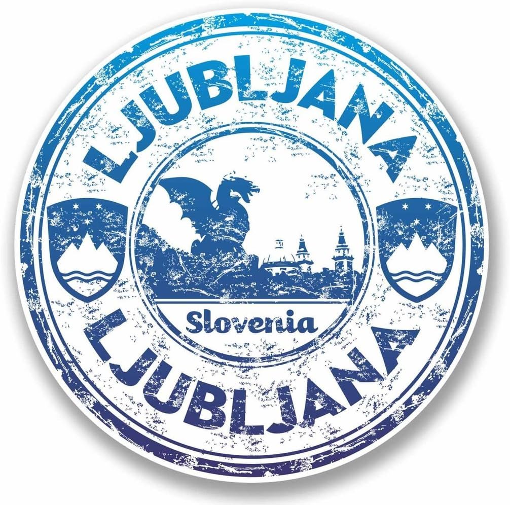 2 x 30cm/300mm Ljubljana Slovenia Vinyl Sticker Decal Laptop Car Travel Luggage Label Tag #9854