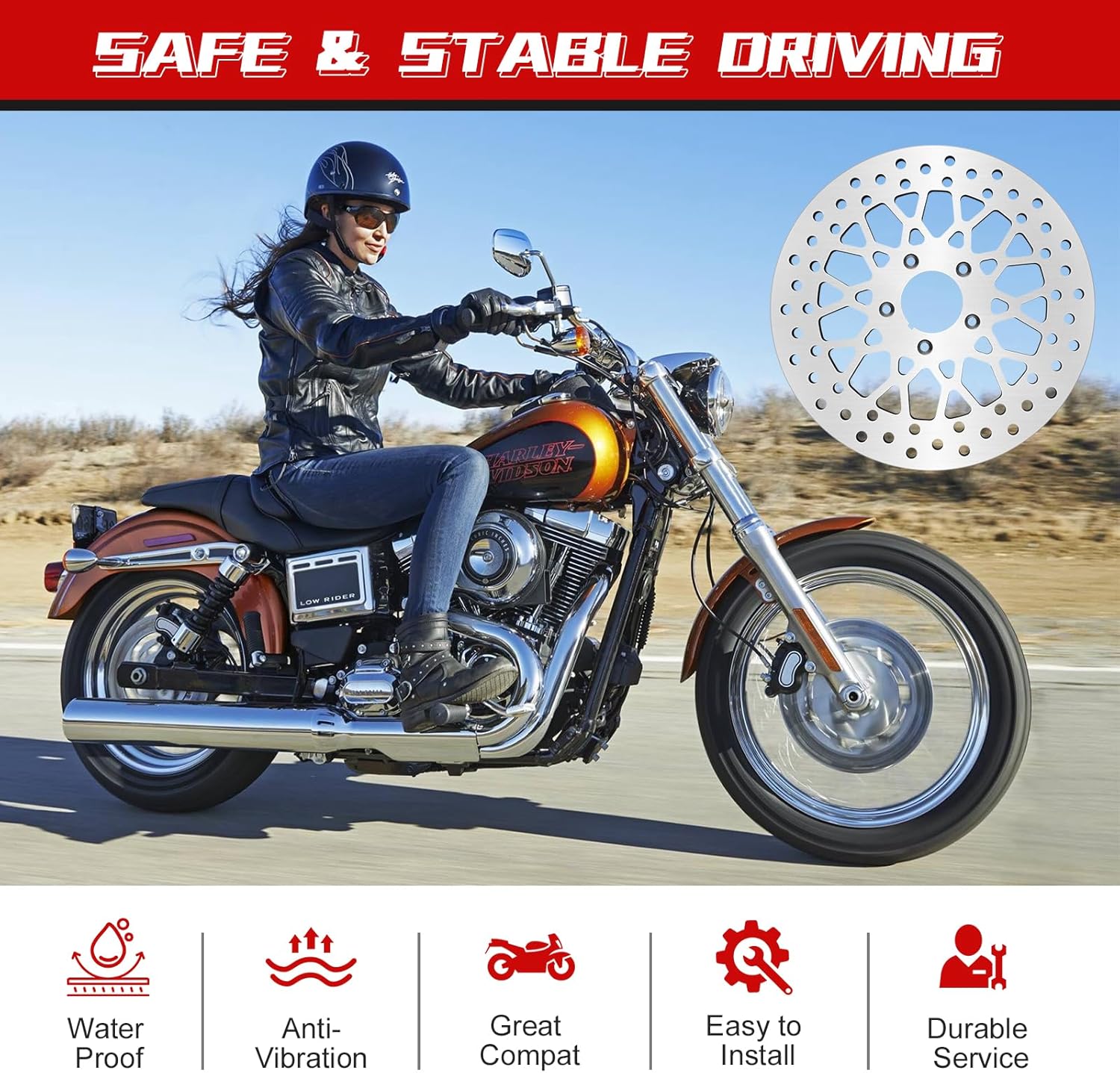 2 * 11.5'' Front Brake Rotors Compatible with Harley Rotor Electra Glide,Road King,Road Glide, Street Glide,Front Brake Rotors Kit Brushed Finish Stainless