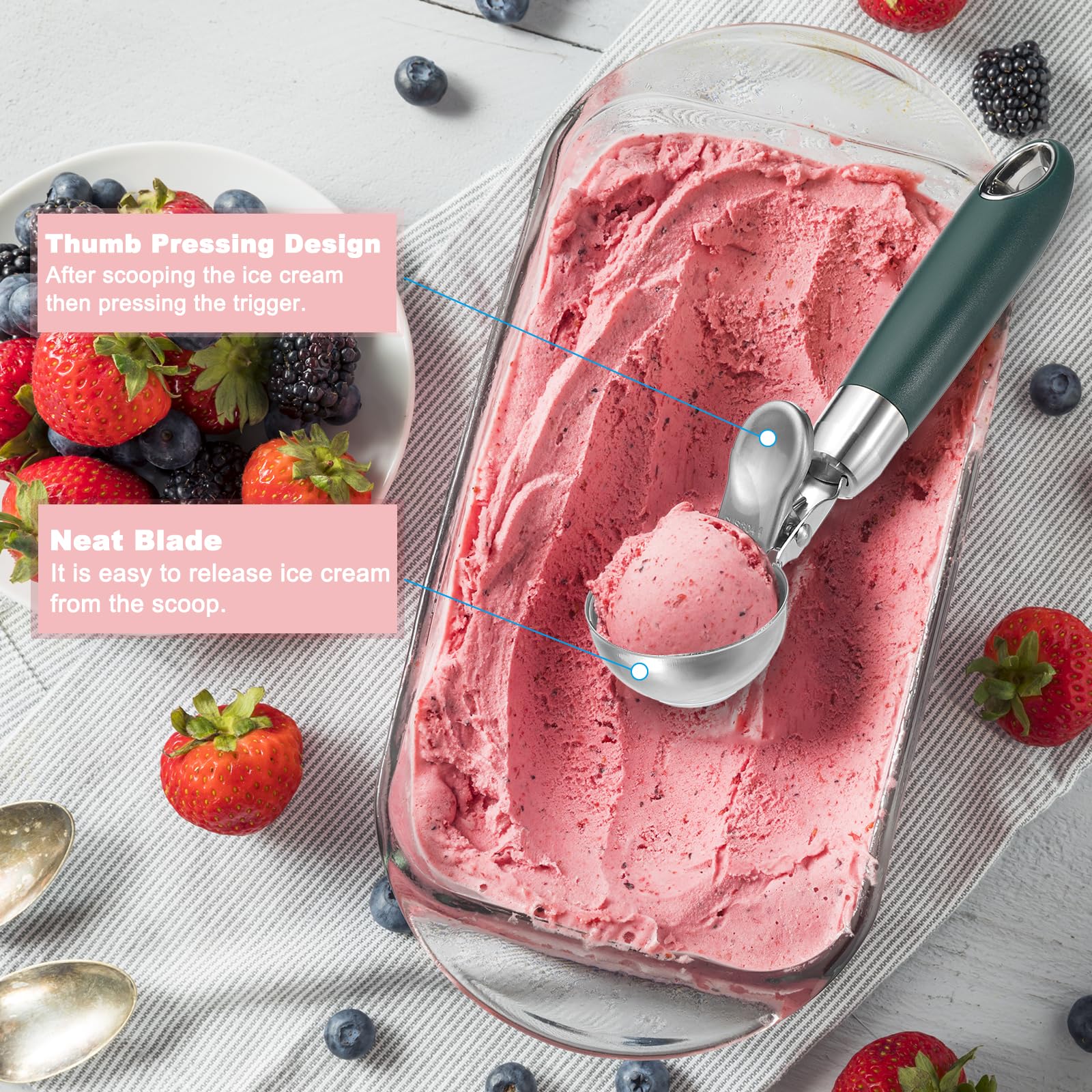 PATIKIL 4 Ounce Ice Cream Scoop with Trigger - Image 4