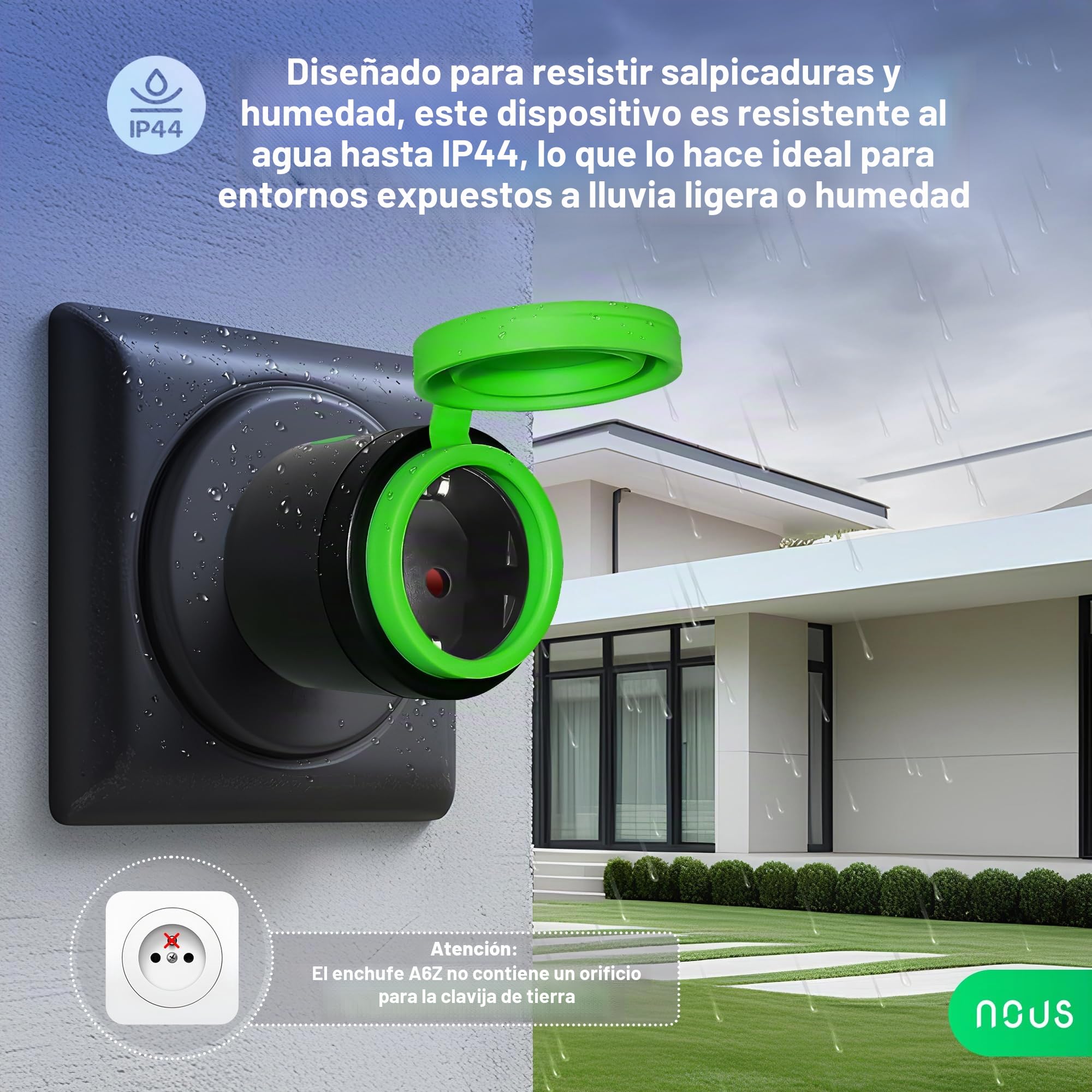 NOUS A6Z Outdoor Stecker ZigBee 2er 3840W/16A/Messung/ZigBee3.0 2er Pack (A6Z (2PCS))