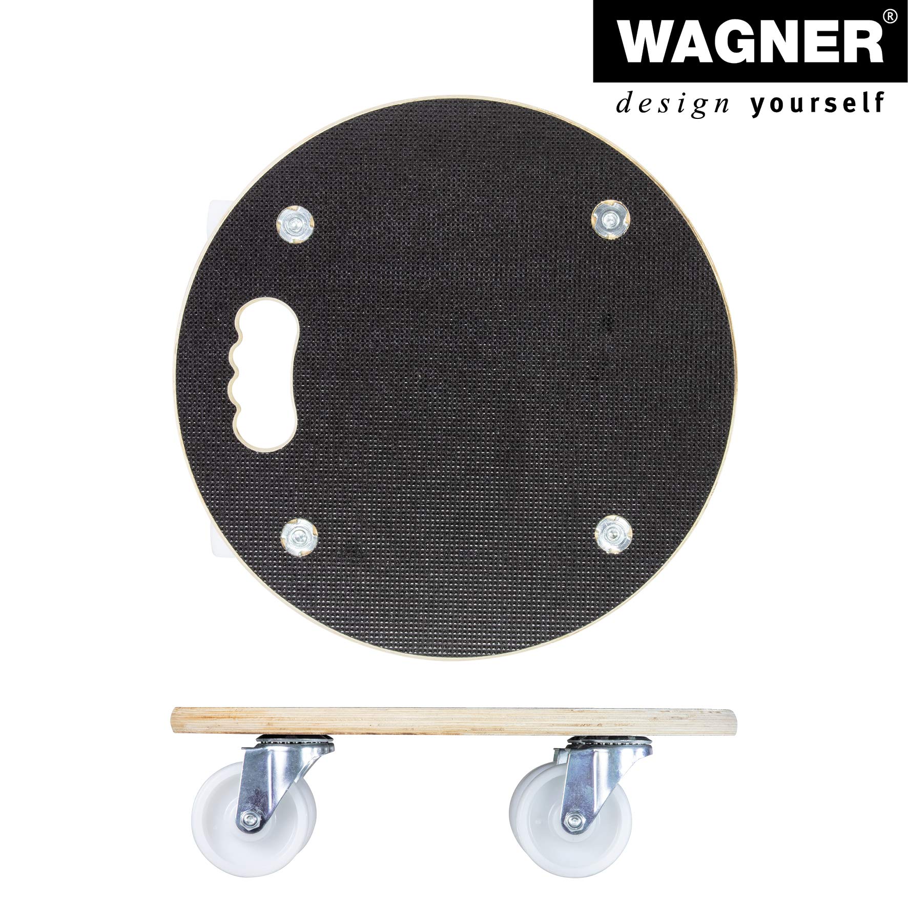 WAGNER Carrello da Trasporto MM 1108 I Ø 38 cm - per carichi Pesanti e mobili I Portata 250 kg I Maniglia di Trasporto Ergo I Superficie Antiscivolo I Certificato FSC®- 20110801