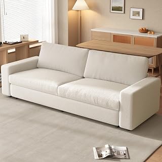 83.4" Loveseat Couches for Living Room, Modern Couch with Deep Seat, Home Sofa Living Room,Seater Sofa with Firm Structure, Comfy Couch,Office Beige